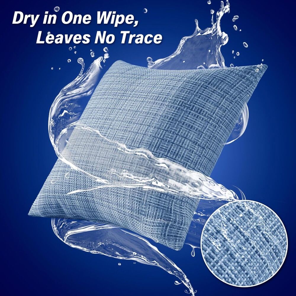 🌊 JELLYMONI Outdoor Waterproof Pillow Covers 2pk Light Blue Farmhouse 18x18 - Picture 2 of 8
